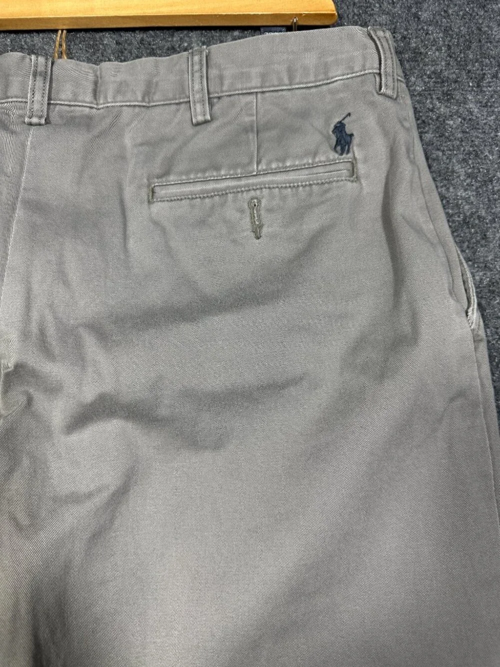 Polo Ralph Lauren Pants Mens 36 X 33 Classic Fit Chino Gray Cotton Pockets Logo